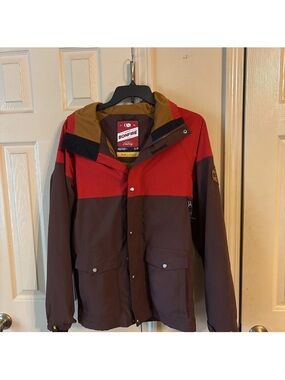 Bonfire Men's Red & Brown Colorblock Ski Jacket